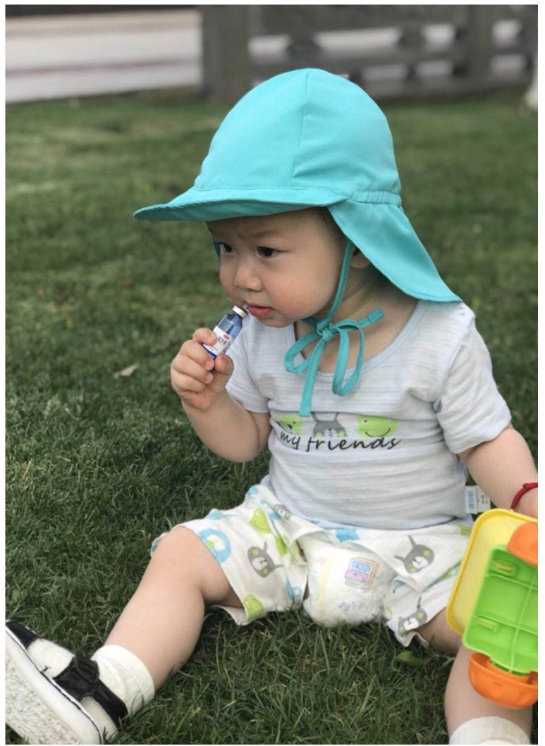 Generic Kids UV Protection Sun Hat Toddler Summer Beach Wide Brim Hat, Green,S  - Image 2