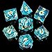 YEMEKO BeholderS Eye DND Dice Dragon Eye Liquid Core Sharp Edge Handmade Dice Set for Dungeons and Dragons Ttrpg MultiSided RPG Polyhedral Resin Roleplaying Blue Dragon Eyes - Image 2
