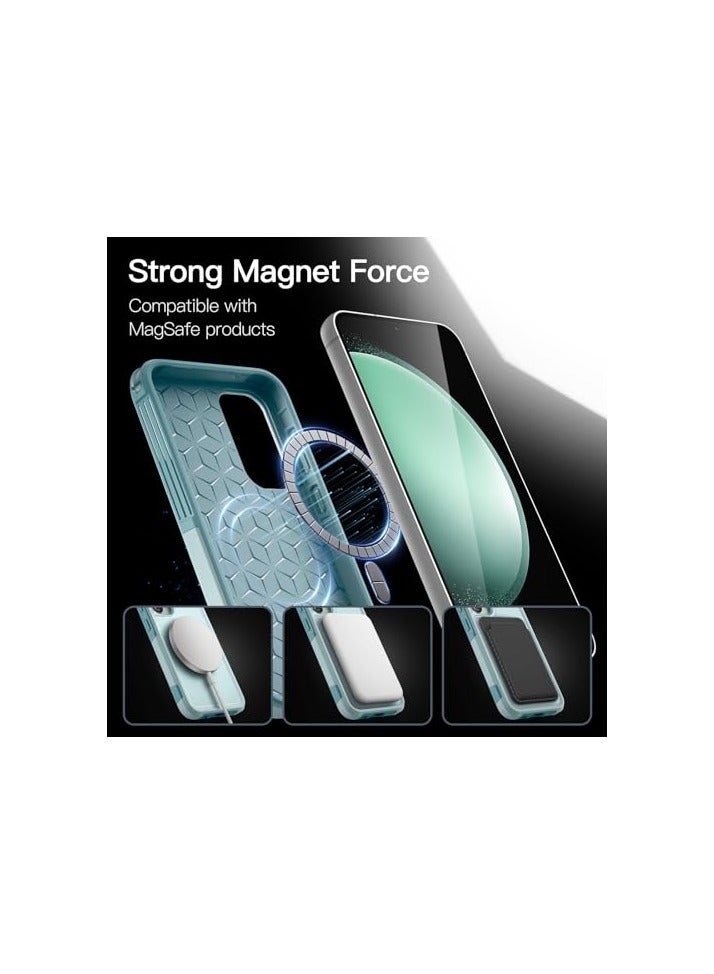 جي تيك حافظة JETech لهاتف Samsung Galaxy S23 FE مقاس 6.4 بوصة، متوافقة مع ملحقات MagSafe، غطاء مغناطيسي للهاتف قوي التحمل بطبقة مزدوجة ومقاوم للصدمات (أخضر نعناعي) - Image 3