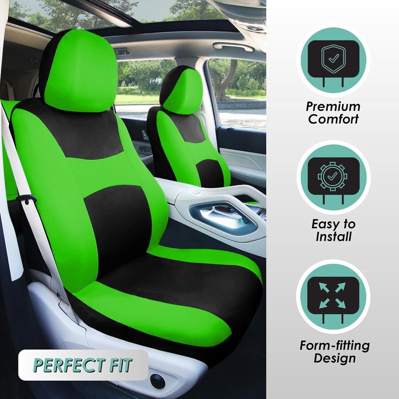 FH Group FB030GREEN115 full seat cover (Side Airbag Compatible with Split Bench Green) - Image 3