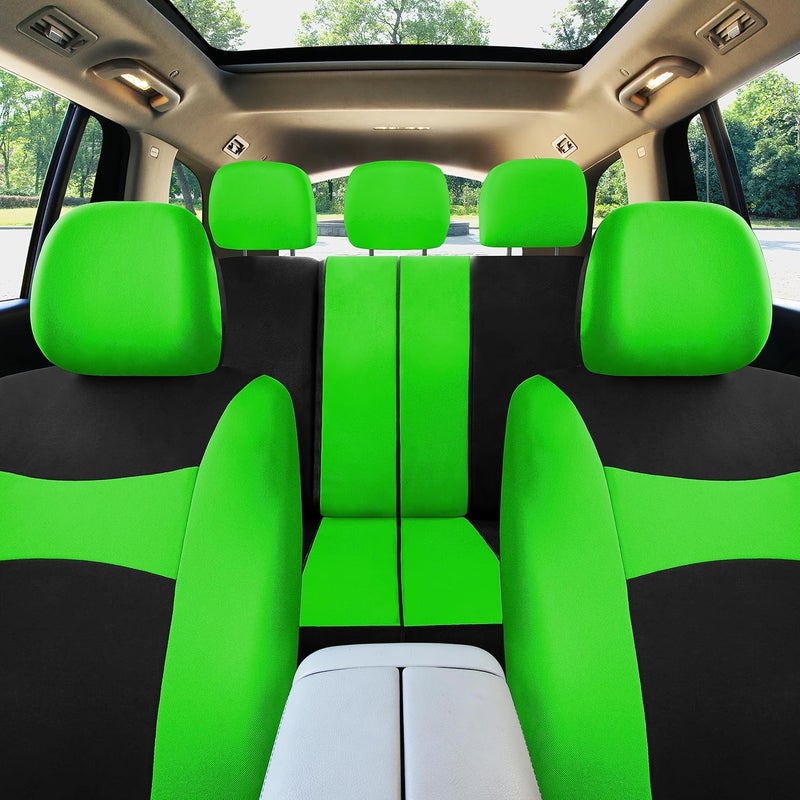 FH Group FB030GREEN115 full seat cover (Side Airbag Compatible with Split Bench Green) - Image 4