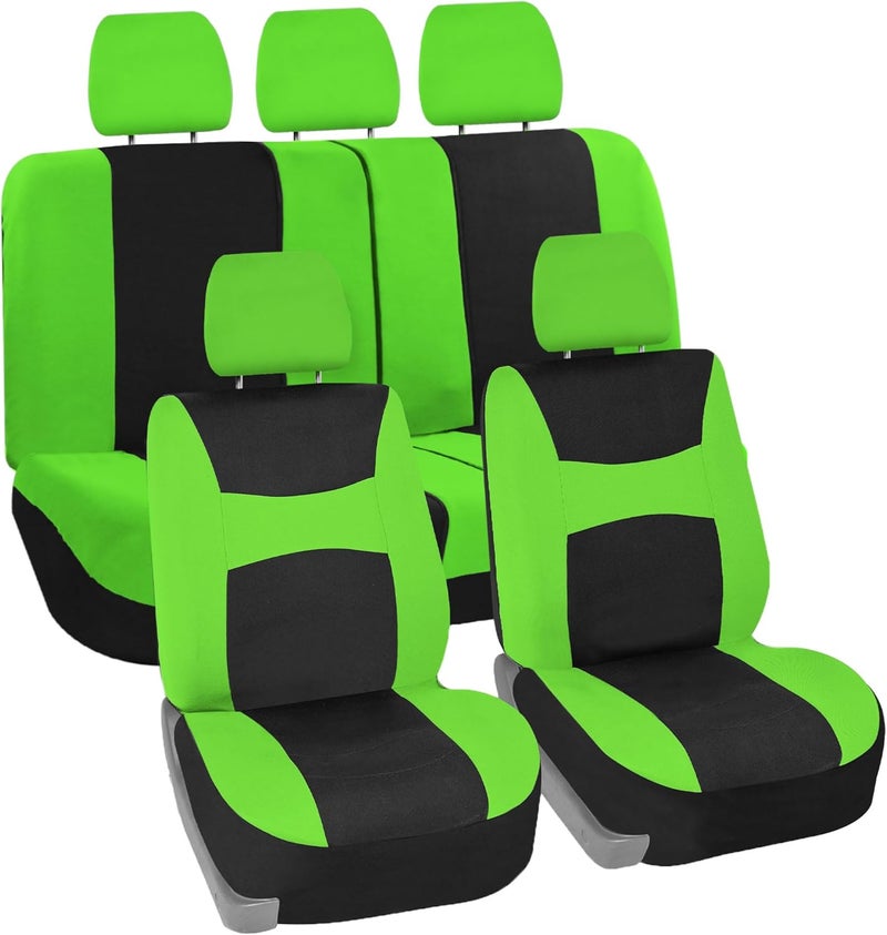 FH Group FB030GREEN115 full seat cover (Side Airbag Compatible with Split Bench Green) - Image 1