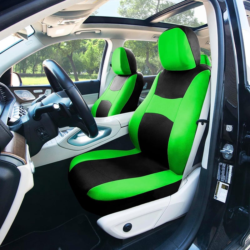 FH Group FB030GREEN115 full seat cover (Side Airbag Compatible with Split Bench Green) - Image 2
