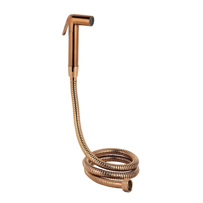 Hindware Italian Collection F160181RGD Health Faucet for Bathroom | Made of Brass | Comes with 1.25m SS Hose Pipe & Wall Hook | Bathroom Jet Spray | Color - Rose Gold | 1-Year Manufacturer Warranty - Image 2