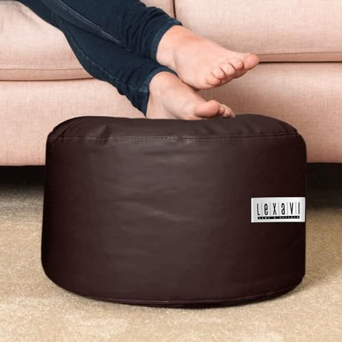 LEXAVI® - 6XL Premium Superior-A Grade Orchid Leather Filled with Beans Jumbo Bean Bag with Footrest and Cushion Adult Size Bean Bag Capactity-Upto 6Feet (Ready to Use) Color (XXXXXXL-Brown) - Image 5