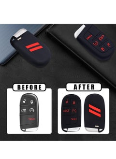Generic 2 Pack Key Fob Cover For Dodge Accessories 5 Button Key Fob Case Silicone Key Fob Cover Replacement Remote Control Key Fob Shell Fit For Dodge Challenger Charger Dart Durango Journey  - Image 2