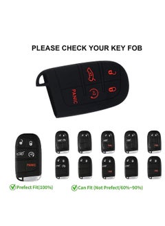 Generic 2 Pack Key Fob Cover For Dodge Accessories 5 Button Key Fob Case Silicone Key Fob Cover Replacement Remote Control Key Fob Shell Fit For Dodge Challenger Charger Dart Durango Journey  - Image 4