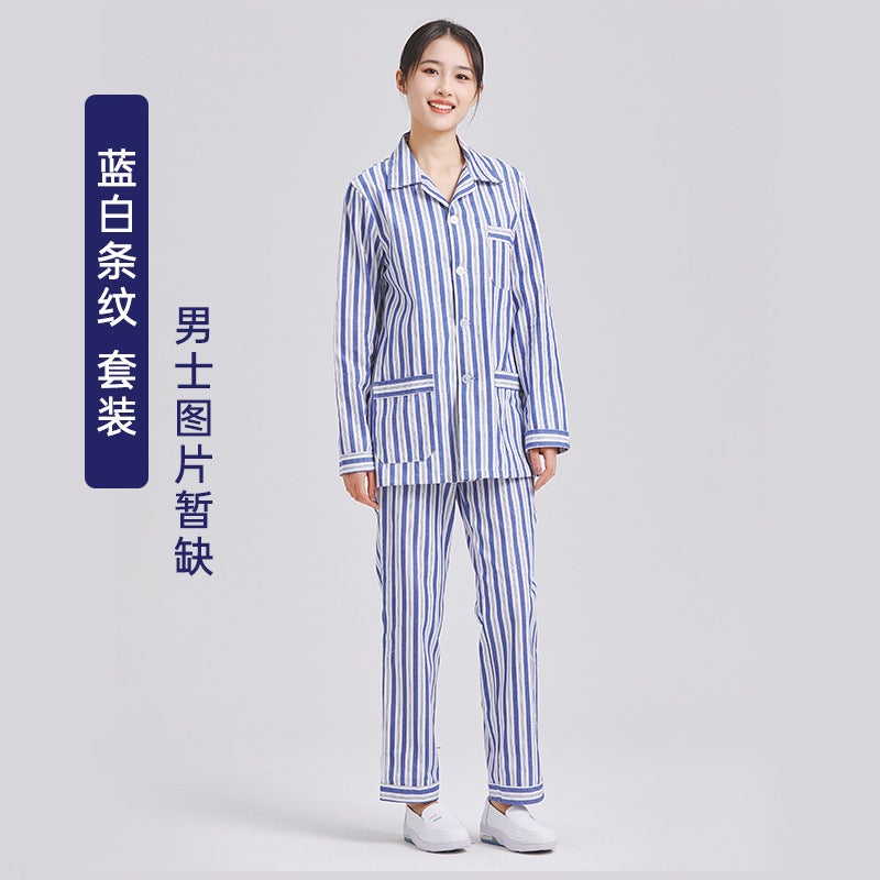 Hospital Gown 0 Cotton Long-Sleeved Pajamas For Female Hospital Patients Short-Sleeved Pajamas For Male Elderly Patients Hospital Gown - Image 1
