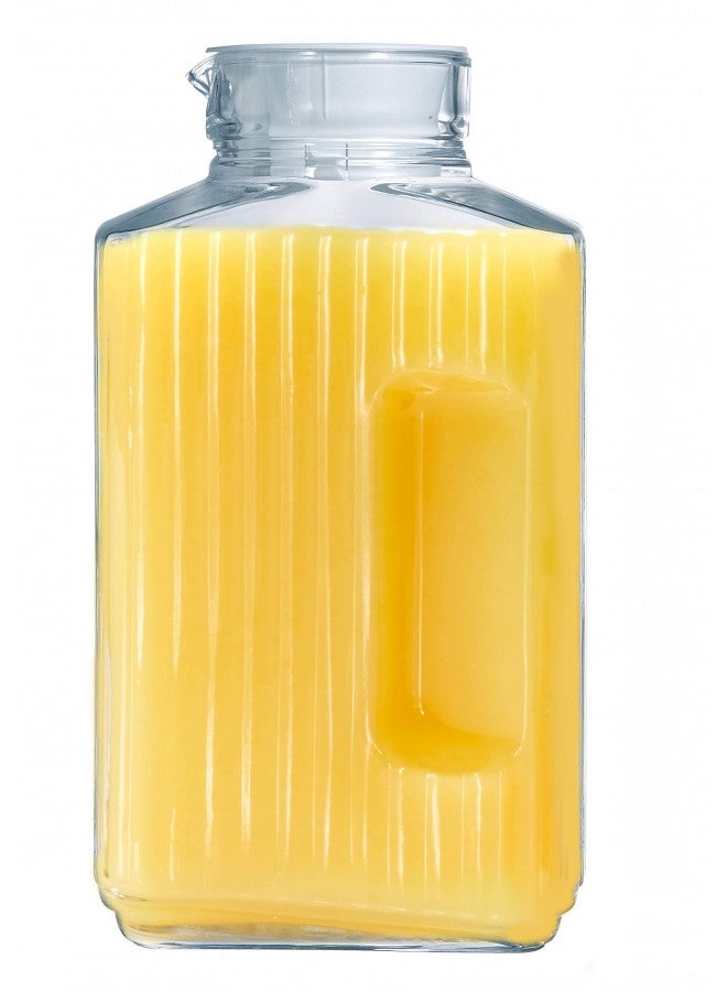 Luminarc Quadro 2-Liter Glass Pitcher with Lid, 67.5 Ounce, Clear/White - Image 3