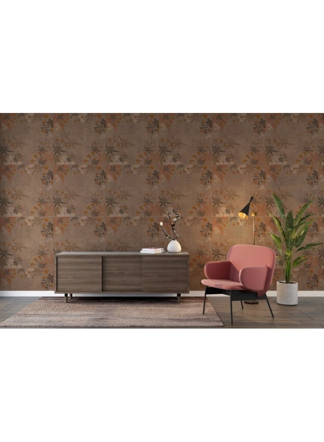 Home Gallery Pattern From Different Leaves Of Trees Fabric Wallpaper Covers An Area ​​Up To 4.2Mx3M With Adhesive  And Smoothing Tool  - Image 5