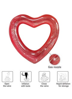 Generic Inflatable Pool Floats, Heart Swimming Pool Float Loungers Tube, Water Fun Beach Party Toys for Kids,Red  - Image 5