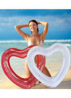 Generic Inflatable Pool Floats, Heart Swimming Pool Float Loungers Tube, Water Fun Beach Party Toys for Kids,Red  - Image 2