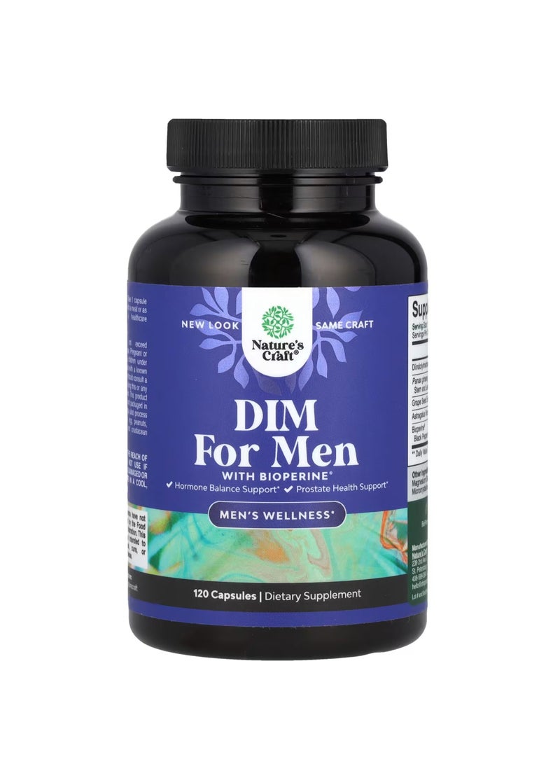 Nature's Craft DIM For Men With BioPerine®, 120 Capsules