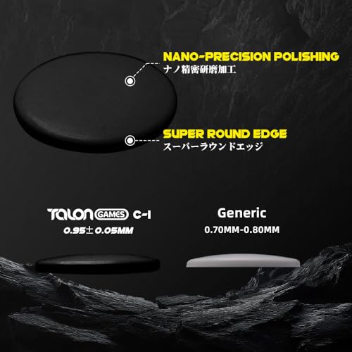 TALONGAMES Mouse Skates for Glass Mousepads | High-Density UHMW-PE | Universal Round Dots 6.5mm 40pcs | Ultra-Control Glide | High Wear Resistance | Silent Design | Rounded Polished (C-1 Black) - Image 4