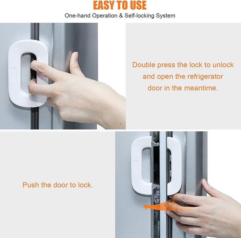 1 Pack Child Safety Lock Baby Safety Fridge Door Lock Freezer Refrigerator Lock - Toddler Kids Child Fridge Lock Fridge Freezer Door Lock Easy to Install and Use Adhesive no Tools N - Image 4