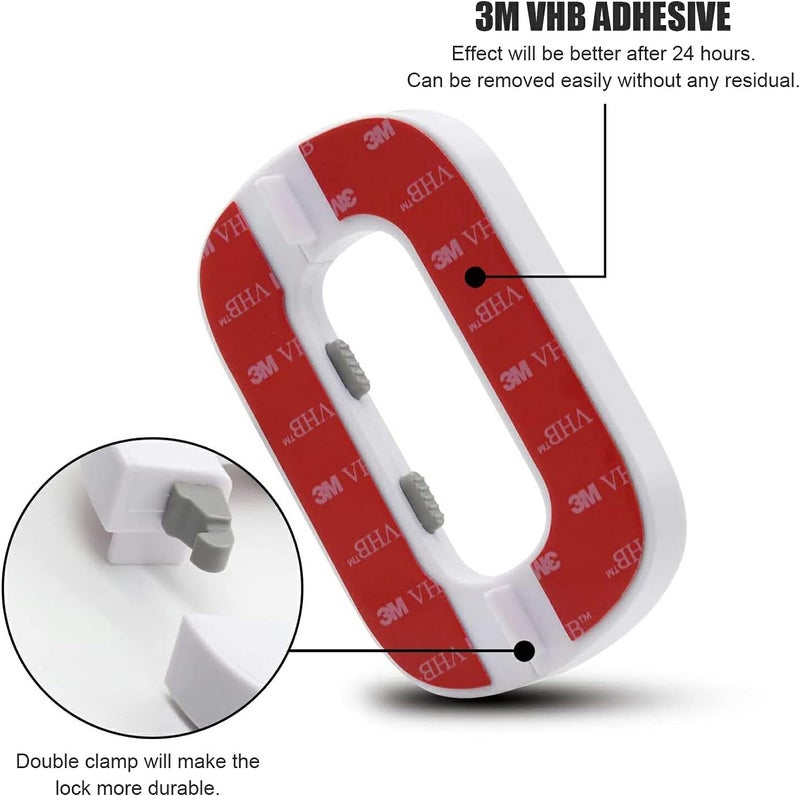 1 Pack Child Safety Lock Baby Safety Fridge Door Lock Freezer Refrigerator Lock - Toddler Kids Child Fridge Lock Fridge Freezer Door Lock Easy to Install and Use Adhesive no Tools N - Image 3