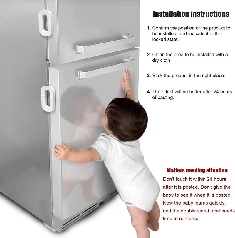 1 Pack Child Safety Lock Baby Safety Fridge Door Lock Freezer Refrigerator Lock - Toddler Kids Child Fridge Lock Fridge Freezer Door Lock Easy to Install and Use Adhesive no Tools N - Image 5