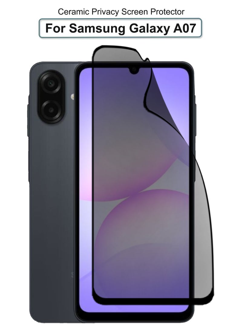 For Samsung Galaxy A07 - Matte Privacy Flexible Ceramic Anti-Spy Privacy Screen Protector - Delicate Touch , Higher Transparency , Easy to Install ,Anti-scratch and Bubble-free Screen Protector - Image 1