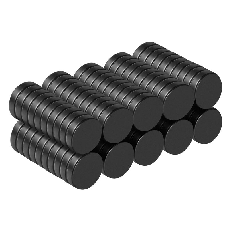 SMARTAKE 100 قطعة مغناطيس ثلاجة صغير دائري مغناطيسات متعددة الاستخدامات مغناطيسات نوديميوم متميزة للمكتب للثلاجة والسبورة والإعلانات في المنزل والمطبخ والمكتب والمدرسة باللون الأسود