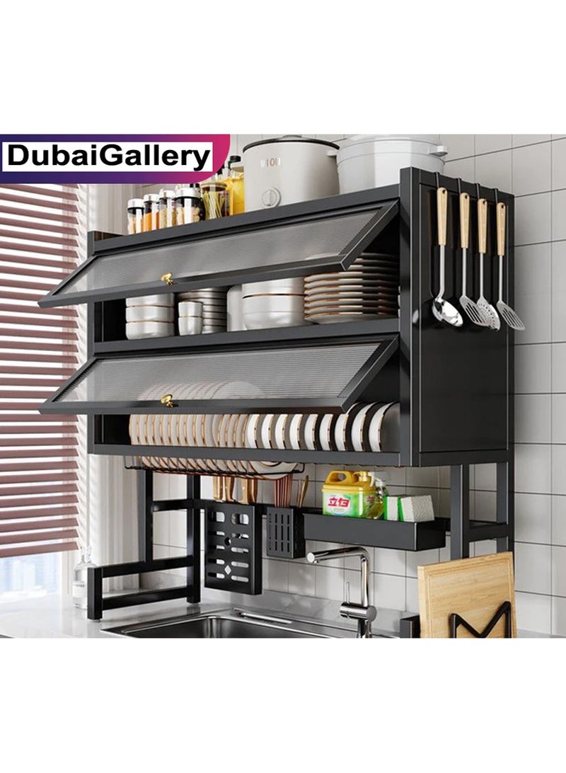 DubaiGallery 3 Layer Over The Sink Dish Drying Rack Organizer Black - Image 1