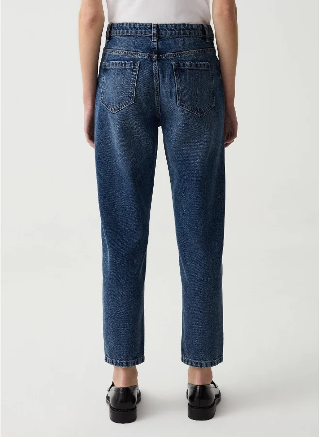 او في اس Mum-fit crop jeans