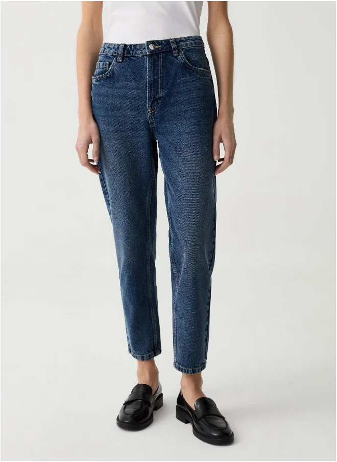 او في اس Mum-fit crop jeans