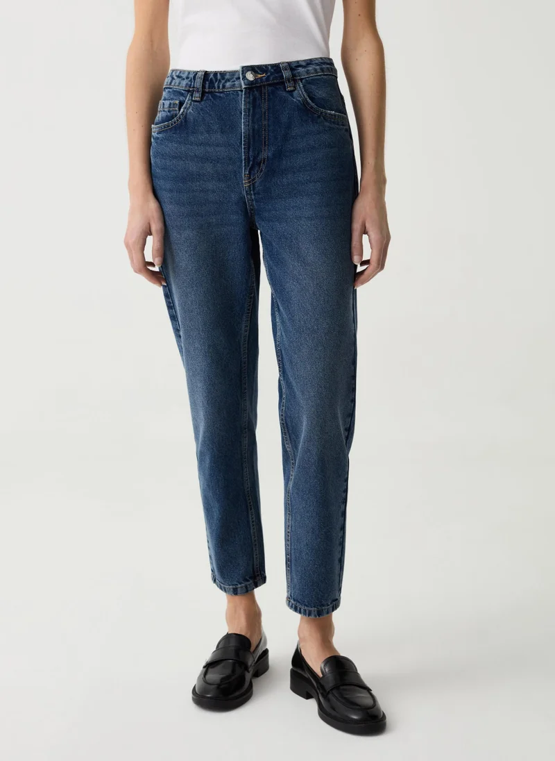 او في اس Mum-fit crop jeans