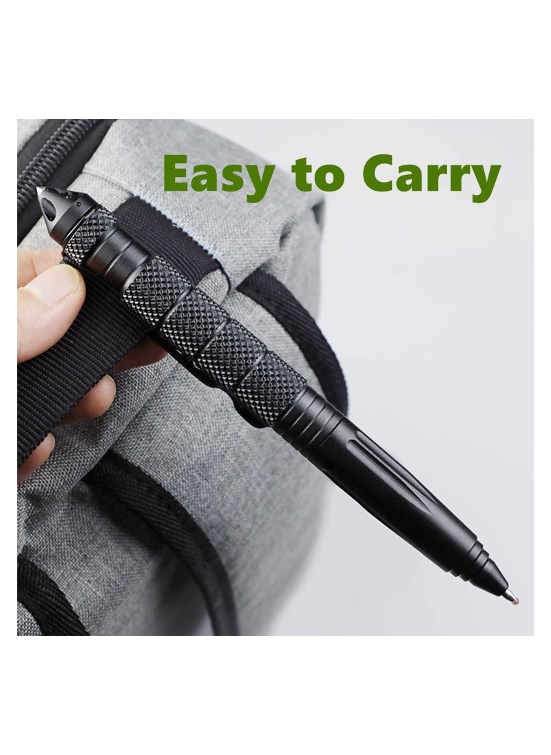SYOSI - Military Tactical Pens, 2 Pack with 8 Black Refills, Emergency Self Defense & Glass Breaker Pen, Multi-Functional Survival Tac Pens Gifts for Men Dad Husband Him, for Travel, Camping, Hiking, Hunting - Image 1