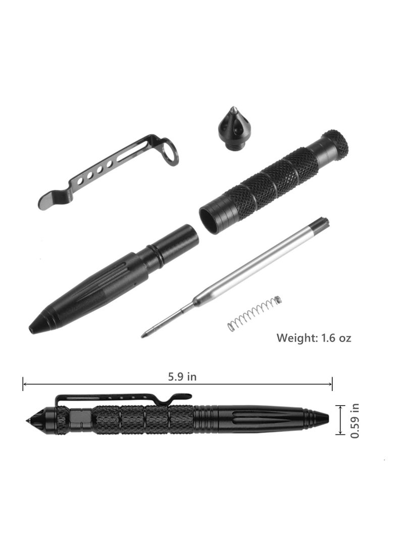 SYOSI - Military Tactical Pens, 2 Pack with 8 Black Refills, Emergency Self Defense & Glass Breaker Pen, Multi-Functional Survival Tac Pens Gifts for Men Dad Husband Him, for Travel, Camping, Hiking, Hunting - Image 1