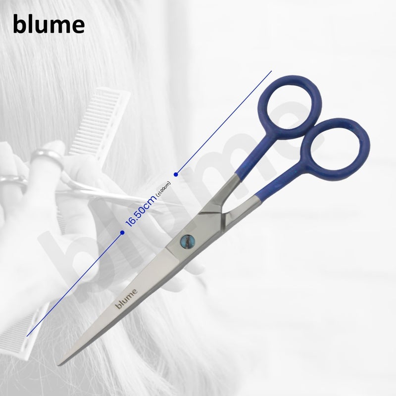 Blume Scissors-Hair Cutting/Hairdressing/Barber Salon/Hairdressers Stainless Steel Scissors for Men Women and Children -Barber Hair Cutting Professional Super Cut -PVC Grip Stainless Steel (Blue) - Image 4
