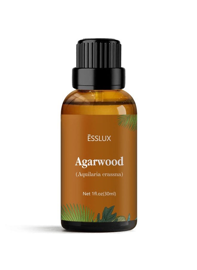 ESSLUX Agarwood Essential Oil, ESSLUX Aromatherapy Oils for Diffuser, Massage, Soap, Candle Making, Perfume, 30 ml  - Image 1