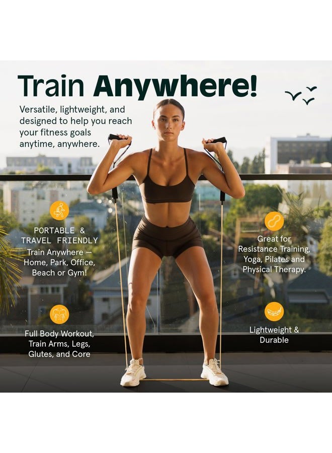 Retrospec Train Resistance Bands Workout Bands w/Handles, Door Anchor, Carry Bag for Women & Men, Undertow, Set (5pc) - Image 3