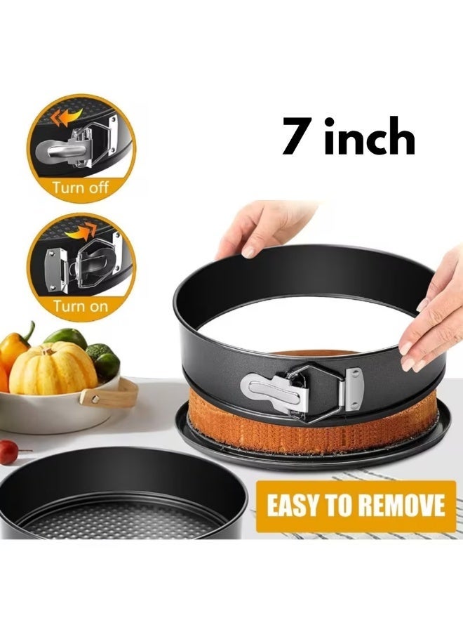 AMM 7-Inch Non-Stick Round Cheesecake Mold with Removable Base – Carbon Steel Baking Pan - Image 1