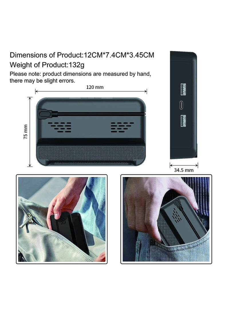 قاعدة حامل لسطح البخار، قاعدة شحن سريعة محمولة مع منفذ USB 2.0 إضافي، حامل مضاد للانزلاق، ملحقات وحدة التحكم المحمولة (أسود) - Image 2