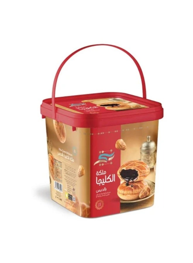 ملكة الكليجا بالدبس - حجم كبير - كليجا قصيمية فاخرة محشوة بدبس التمر الطبيعي - مذاق أصيل وقوام مقرمش - عبوة عائلية (سطل) - Image 1