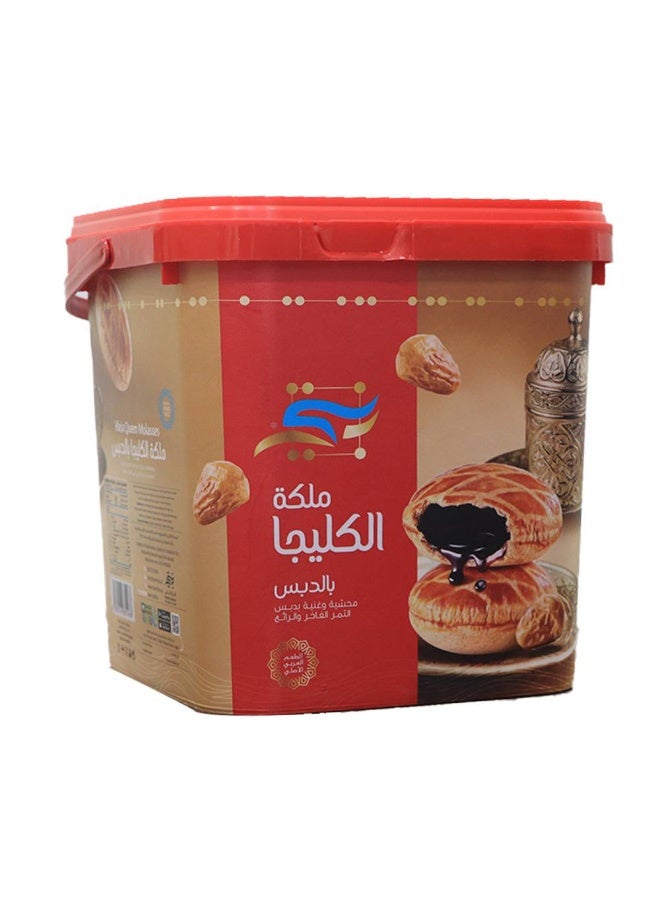 ملكة الكليجا بالدبس - حجم كبير - كليجا قصيمية فاخرة محشوة بدبس التمر الطبيعي - مذاق أصيل وقوام مقرمش - عبوة عائلية (سطل) - Image 2