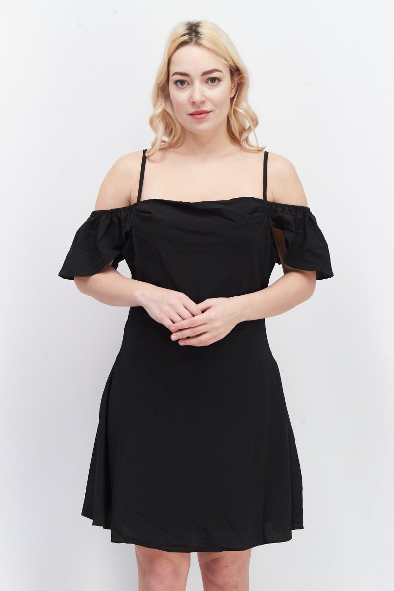 NA-KD Women Plain Midi Dress, Black - Image 1