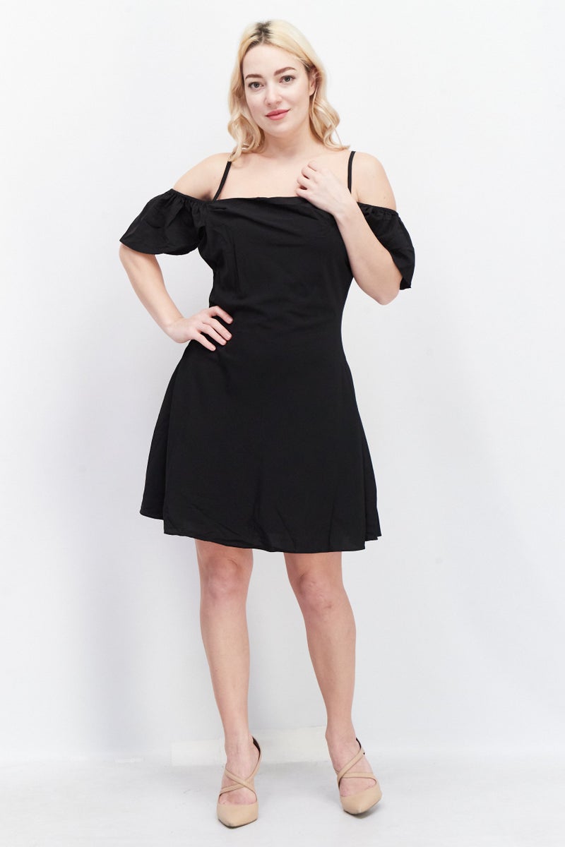 NA-KD Women Plain Midi Dress, Black - Image 3