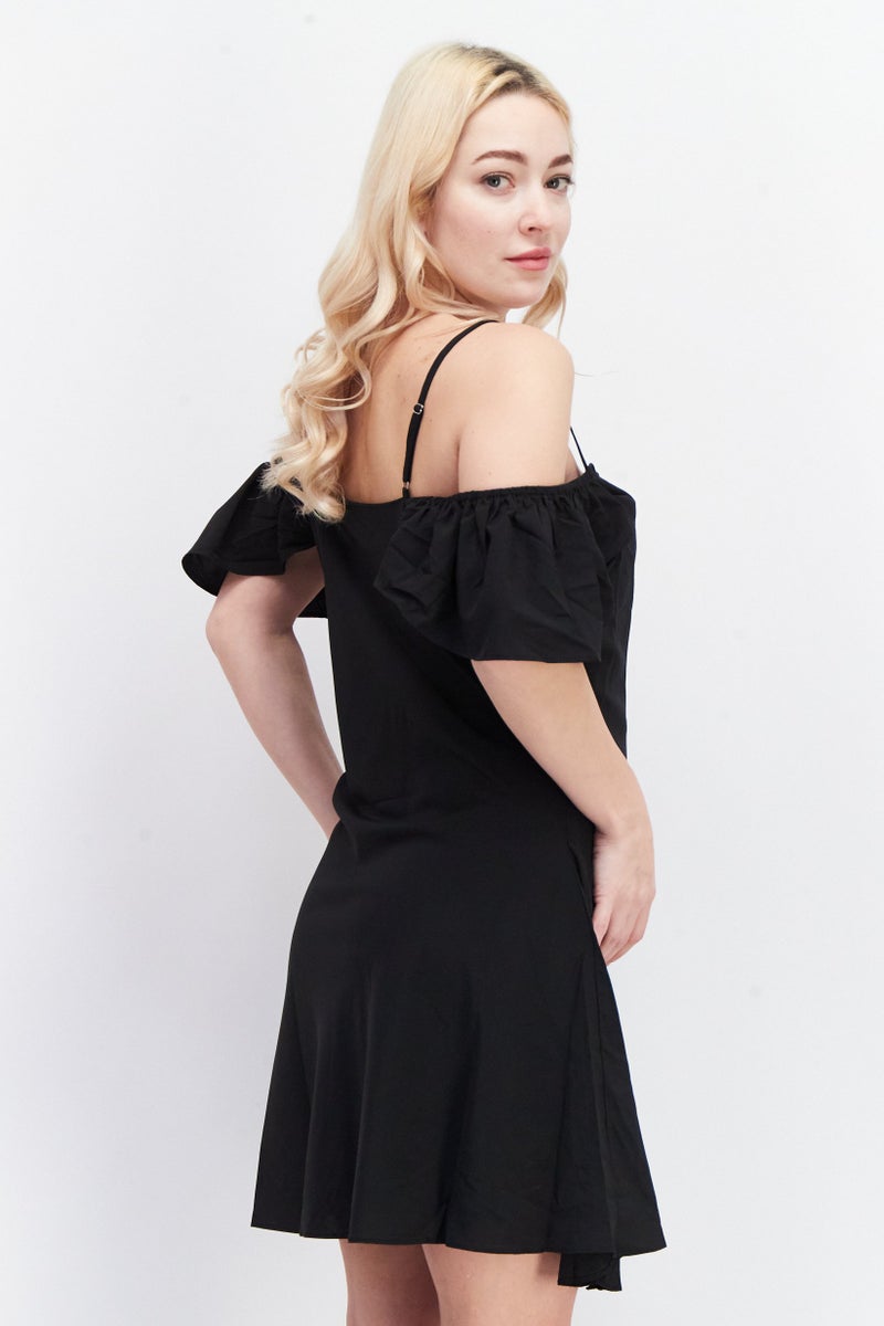 NA-KD Women Plain Midi Dress, Black - Image 4