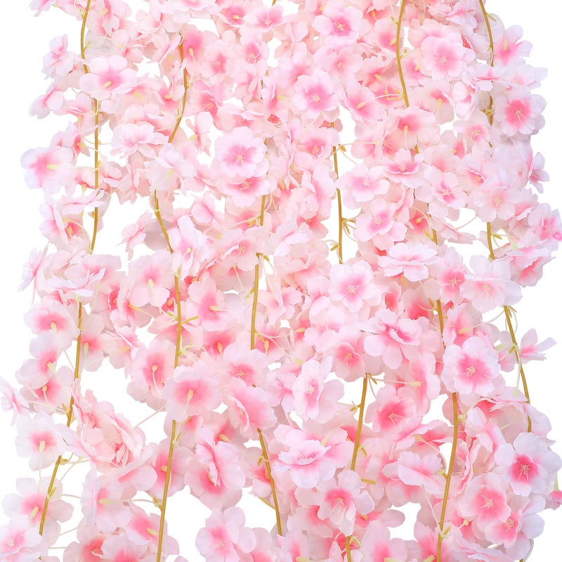 Nuenen 16 Pack 944ft Artificial Cherry Blossom Vines Cherry Blossom Flower Garland Hanging Silk Cute Room Decor for Japanese Kawaii Bedroom Party Wedding Spring Home Decorations Pale Pink