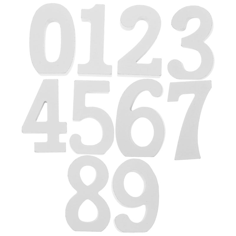 10 Wooden Numbers White Decor For Birthday Wedding Festival Photography - Image 2