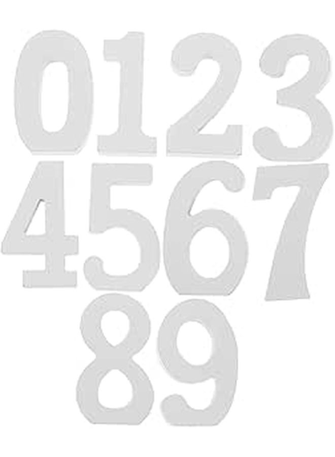 10 Wooden Numbers White Decor For Birthday Wedding Festival Photography - Image 1