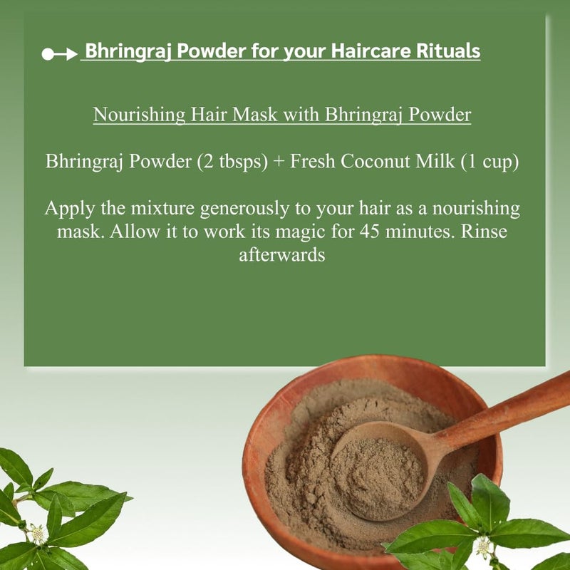 Vriksha Veda Vriksha Veda 100 Natural Bhringraj Powder for Hair Growth 100 gms  - Image 4