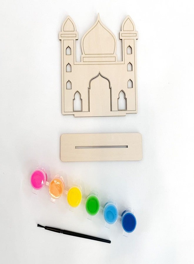 Haoser 3 Pcs Paint Your Own Masjid DIY Wood Kit | Ramadan & Eid Islamic Activity for Kids | Ramadan Wooden Decoration Mosque Wood Puzzle Craft Set with Paints | Eid & Ramadan Gift - 5.5x5 Inch - Image 5