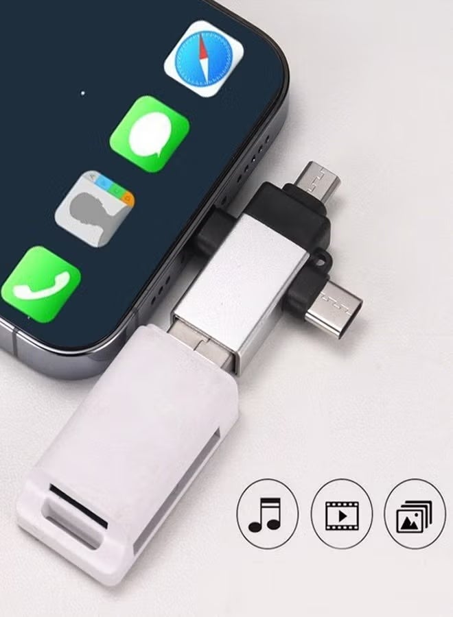 CHAPPELINE 3 In 1 OTG Adapter Type C Micro USB Lightning 2.0 OTG Adapter USB 2.0 Data Transmit - Image 2
