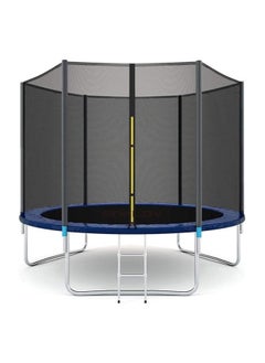 Generic Kids Outdoor Trampoline with Safety Enclosure Net, Ladder Edge Cover and Garden Jumping Mat 8ft  - Image 1