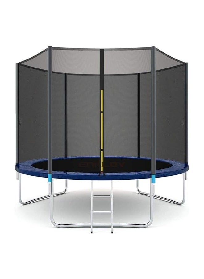 Generic Kids Outdoor Trampoline with Safety Enclosure Net, Ladder Edge Cover and Garden Jumping Mat 8ft  - Image 1