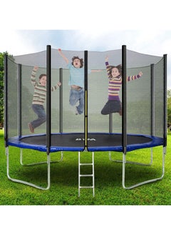 Generic Kids Outdoor Trampoline with Safety Enclosure Net, Ladder Edge Cover and Garden Jumping Mat 8ft  - Image 2