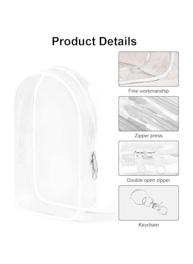 Clear Figure Display Bag for Labubu, Thickening Figures Storage Bag with Keychain, Medium Doll Hanging Blind Box, Portable Single Zipper Closure Dustproof Collectibles Case for Dolls, White  - Image 5
