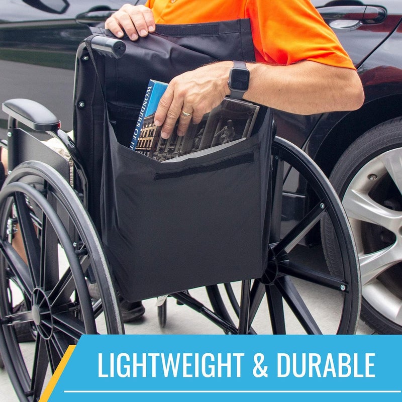 DMI Wheelchair Storage Bag for Elderly and Disabled - Black, Easy Install with Straps - Image 2